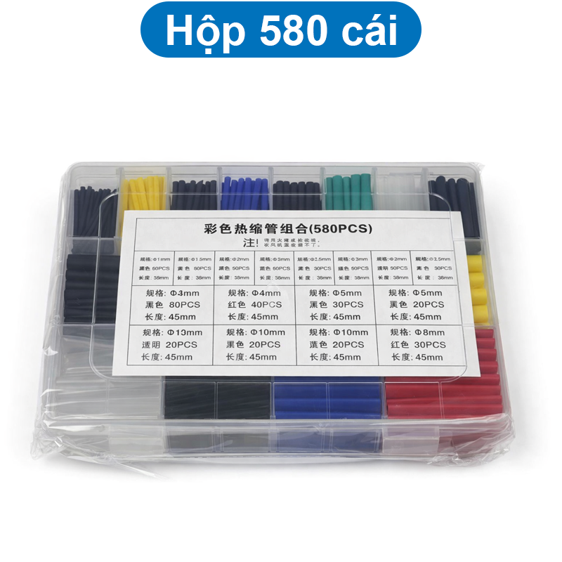 Ống co nhiệt, co dây điện, đầu nối đủ loại màu sắc kích thước