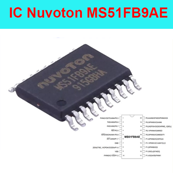 IC Nuvoton MS51FB9AE, TSSOP20