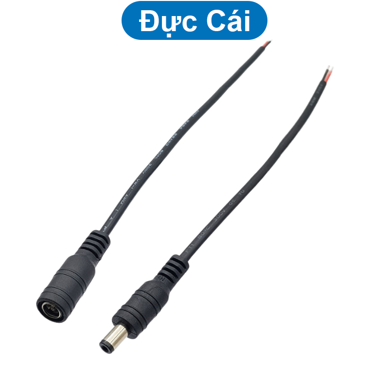 Jack nguồn dc 5.5x2.1 - Đực / Cái 20cm
