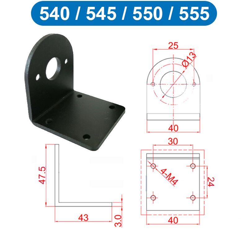 Gá động cơ DC, Pad cố đinh các loại động cơ thông dụng từ loại 380...895