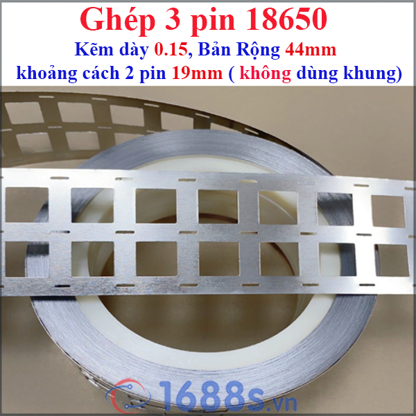 (1 mét) Kẽm hàn pin 18650 nhiều hàng (pin ghép sát hoặc dùng khung pin )