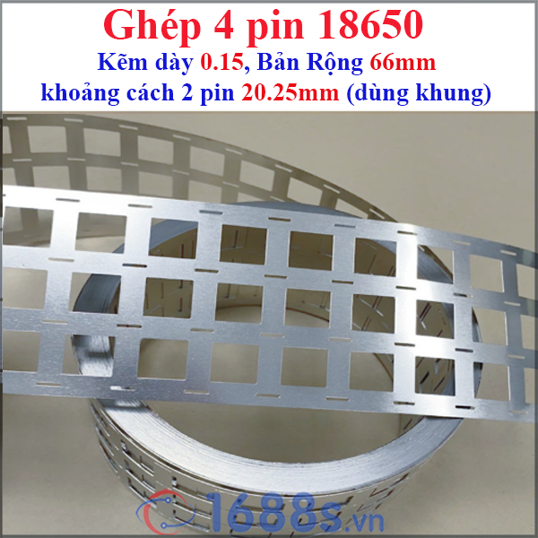 (1 mét) Kẽm hàn pin 18650 nhiều hàng (pin ghép sát hoặc dùng khung pin )
