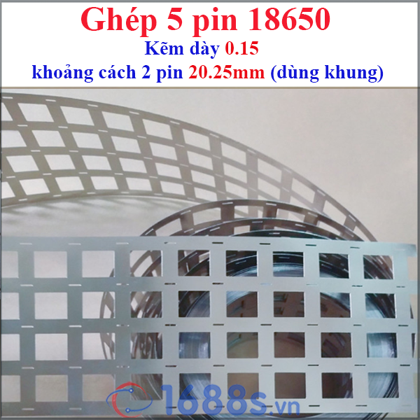 (1 mét) Kẽm hàn pin 18650 nhiều hàng (pin ghép sát hoặc dùng khung pin )