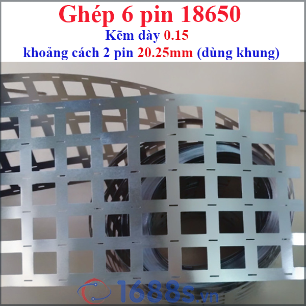 (1 mét) Kẽm hàn pin 18650 nhiều hàng (pin ghép sát hoặc dùng khung pin )