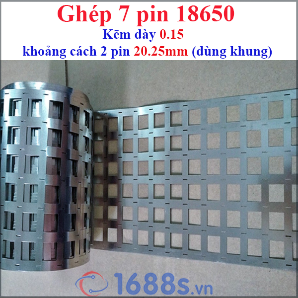 (1 mét) Kẽm hàn pin 18650 nhiều hàng (pin ghép sát hoặc dùng khung pin )