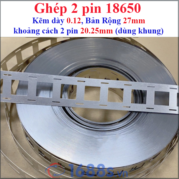 (1 mét) Kẽm hàn pin 18650 nhiều hàng (pin ghép sát hoặc dùng khung pin )