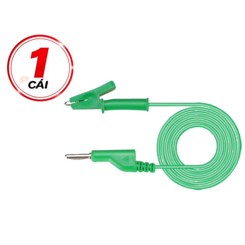 Dây kẹp silicon 2 đầu 1 đầu kẹp cá sấu + 1 đầu jack bắp chuối