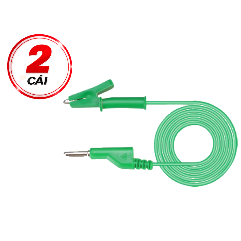 Dây kẹp silicon 2 đầu 1 đầu kẹp cá sấu + 1 đầu jack bắp chuối