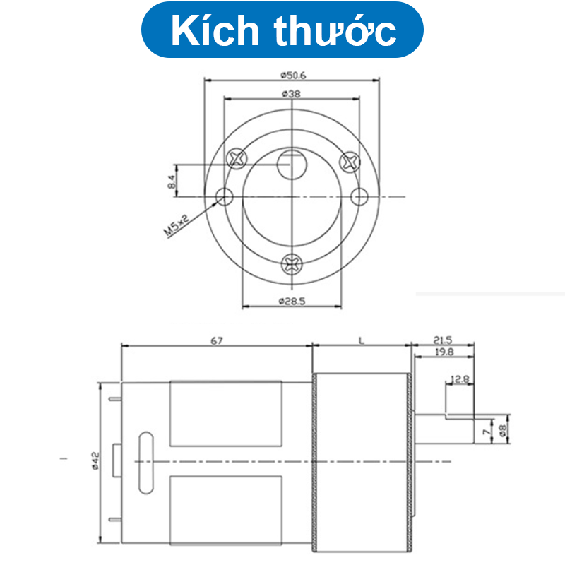 Động cơ giảm tốc DC 775 điện áp 12V/24V