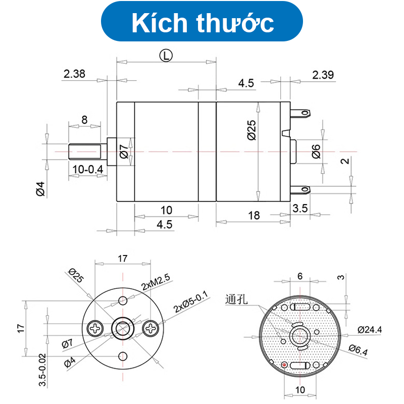 Động cơ giảm tốc JGA25 310 12V nhiều tốc độ