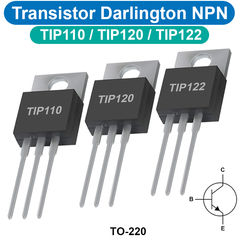 (5 con) Transistor Darlington NPN TIP110 / TIP120 / TIP122 5A chân cắm ...