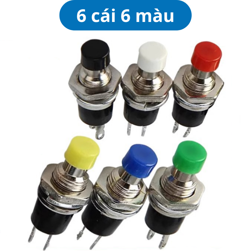 (10 Cái) Nút nhấn nhả (reset) PBS-110 7mm 2 chân 250V 1A