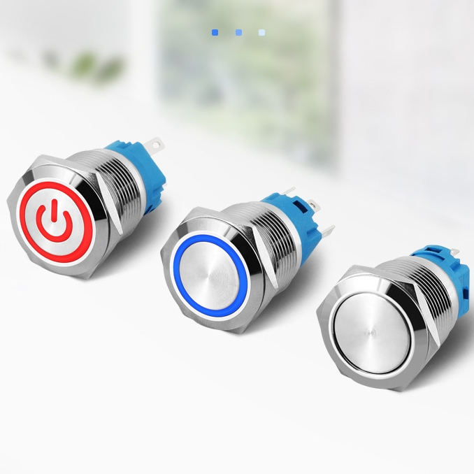 Nút nhấn chống nước đầu bằng ( Nhấn Giữ - Khóa ) lỗ khoét 12mm/16mm/19mm/22mm