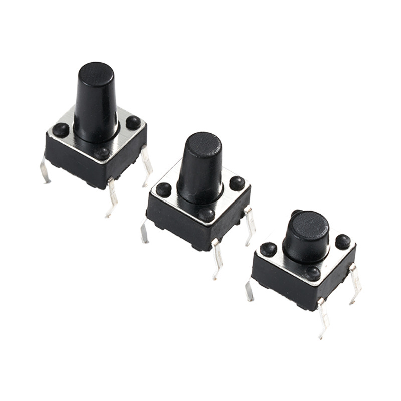 (10 cái) Nút nhấn 6x6mm 4 chân cắm DIP cao 4.3 - 15mm