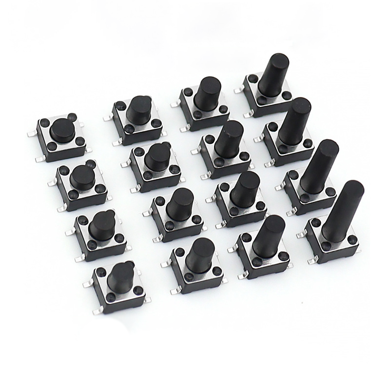 (10 cái) Nút nhấn 6x6mm 4 chân dán SMD cao 4.3 - 15mm