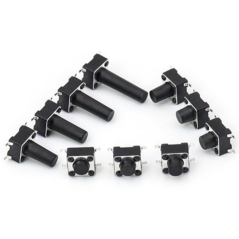 (10 cái) Nút nhấn 6x6mm 4 chân dán SMD cao 4.3 - 15mm