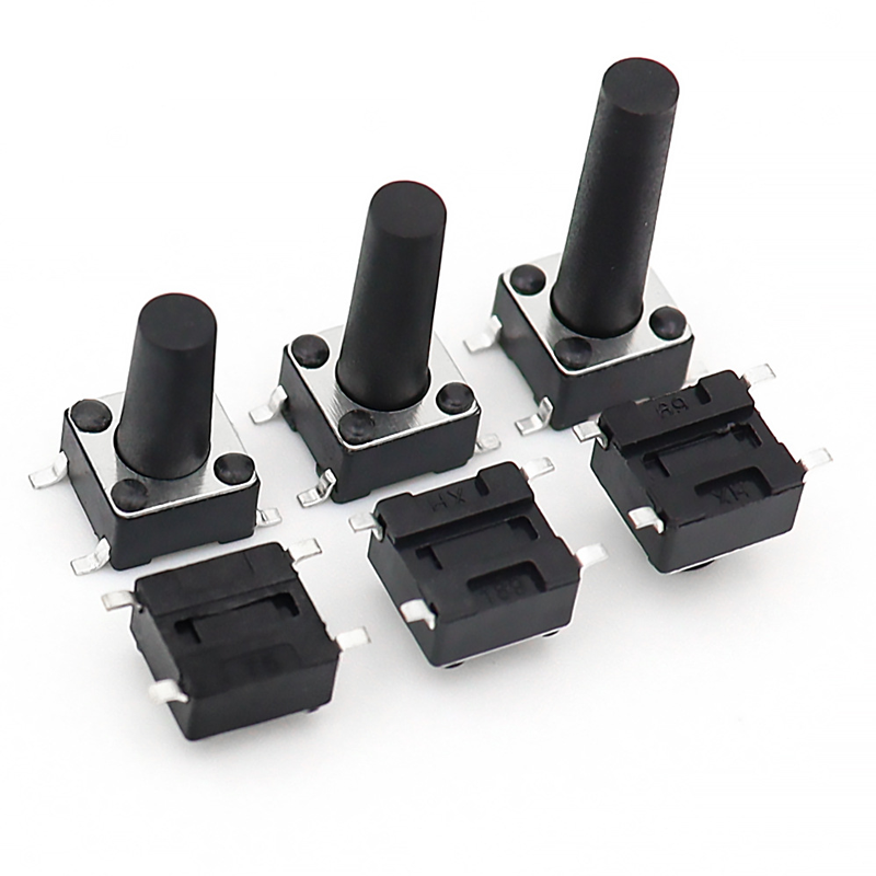 (10 cái) Nút nhấn 6x6mm 4 chân dán SMD cao 4.3 - 15mm