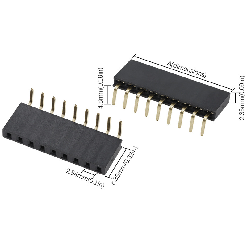 Hàng rào cái đơn 2.54mm cắm chân cong cao 8.5mm