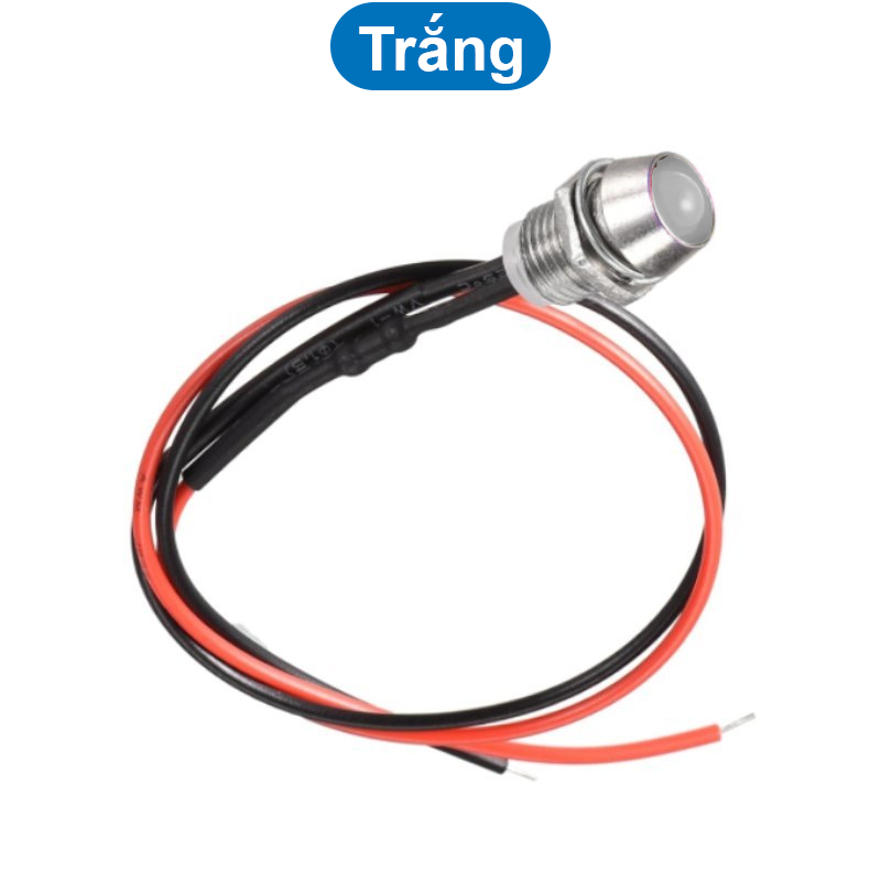 LED vỏ inox nối có chống nước,dây dài 20cm,đường kính ren 8mm