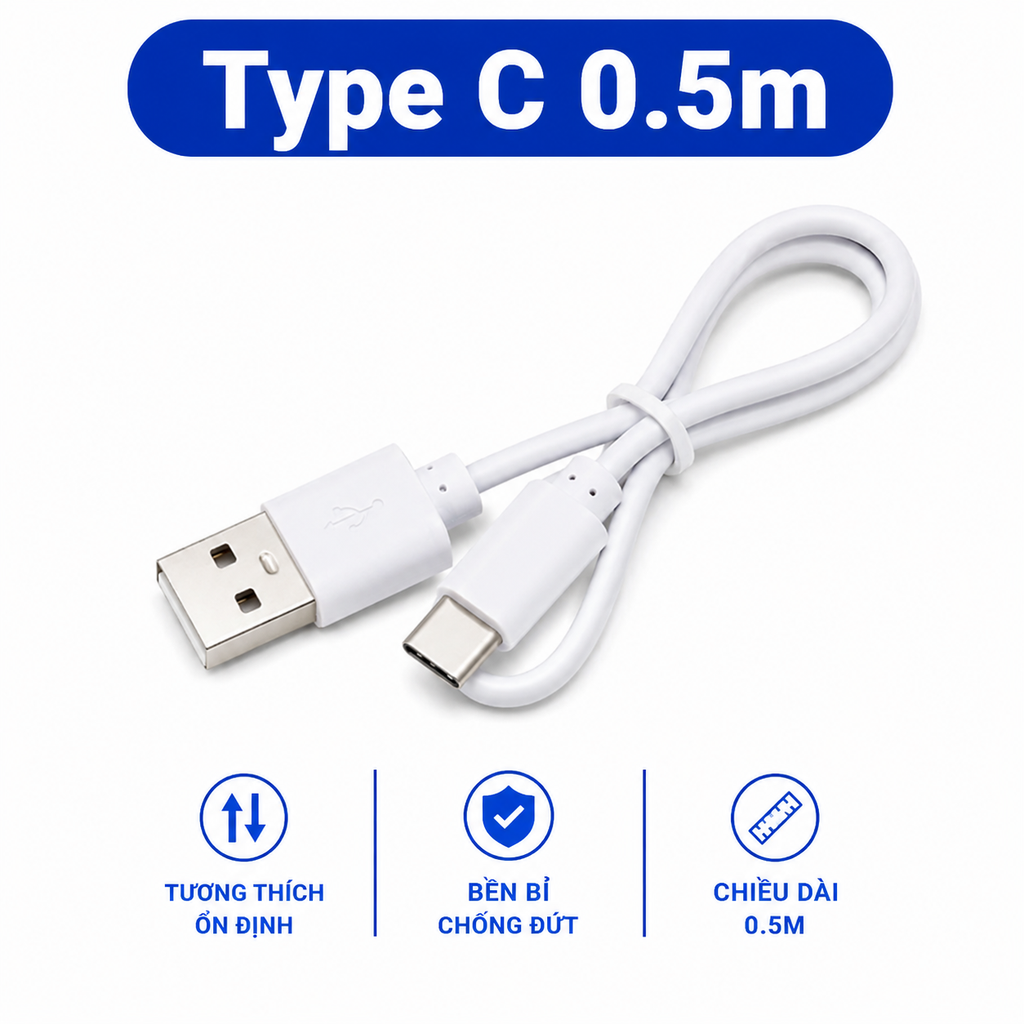 Dây cáp sạc cho thiết bị công suất thấp không truyền dữ liệu cổng type C / Micro B