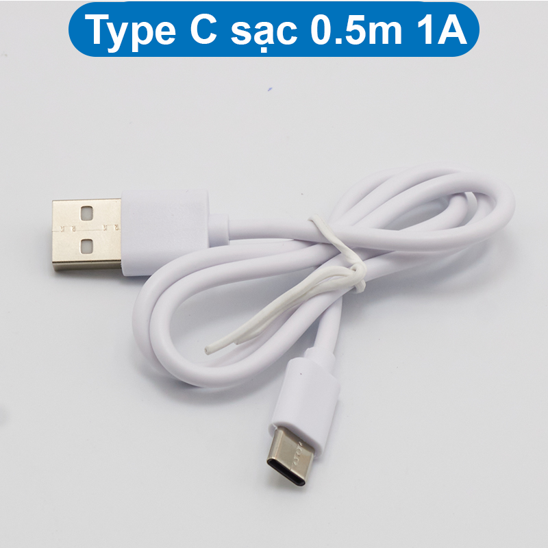 Dây cáp sạc USB màu trắng Micro/ type C - Chỉ sạc hoặc sạc + truyền dữ liệu (data)
