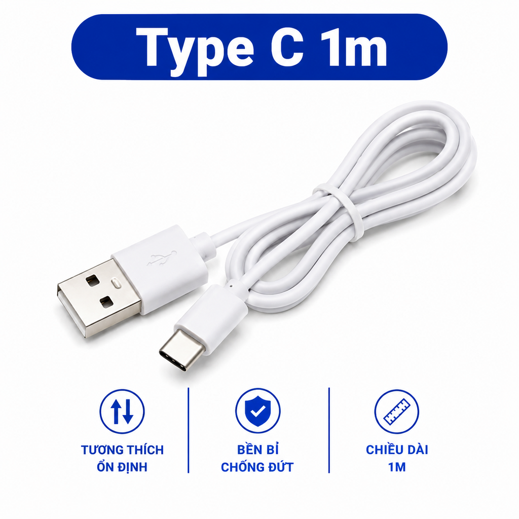 Dây cáp sạc cho thiết bị công suất thấp không truyền dữ liệu cổng type C / Micro B