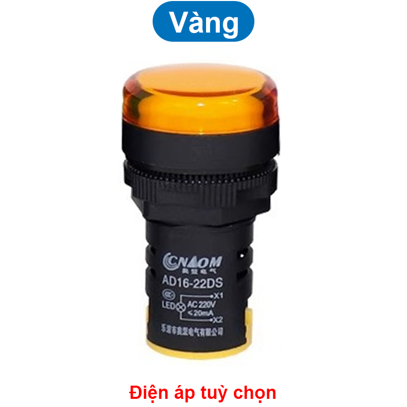 Đèn báo AD16-22DS lỗ khoét 22mm điện áp 12V, 24V, 220VAC, 380VAC