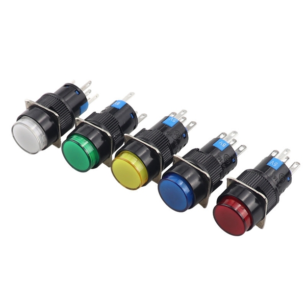 Nút nhấn nhả (reset) / nhân giữ (on/off) 5 chân AL6 - M lỗ khoét 16mm