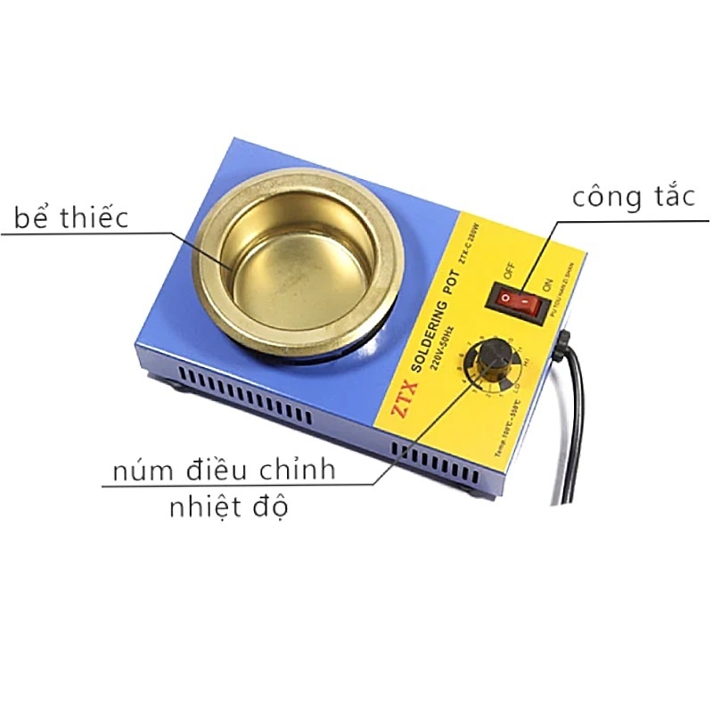 Bể nung chảy chì hàn ZTX, Nồi nấu thiếc hàn các loại
