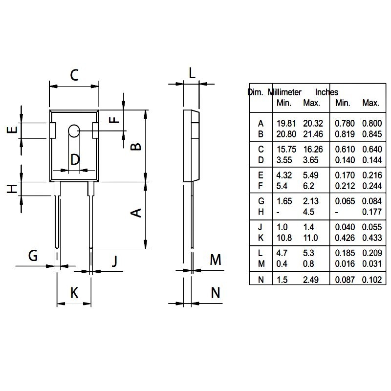 Diode Fast Recovery Rectifiers MM60F060P 600V 6A