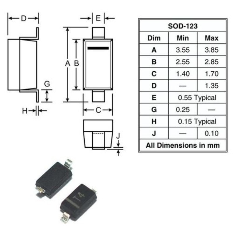 (20 con) Diode chỉnh lưu 1N4001,1N4007,1N4148,... chân dán SMD