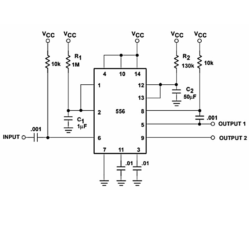 (5 con) IC tạo xung giao động NE556