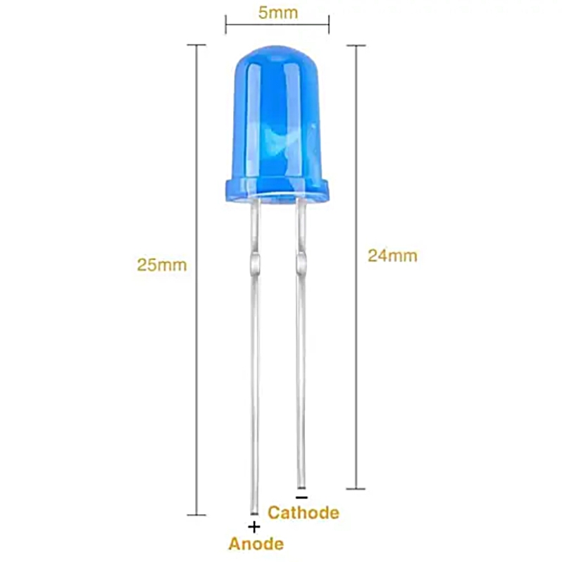 (20 Con) LED 5mm màu (đỏ/vàng/xanh lá/xanh dương)