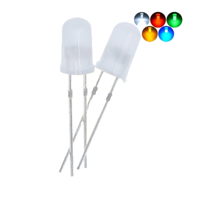 (20 Con) LED 5mm đục (đỏ/trắng/vàng/xanh lá/xanh dương)