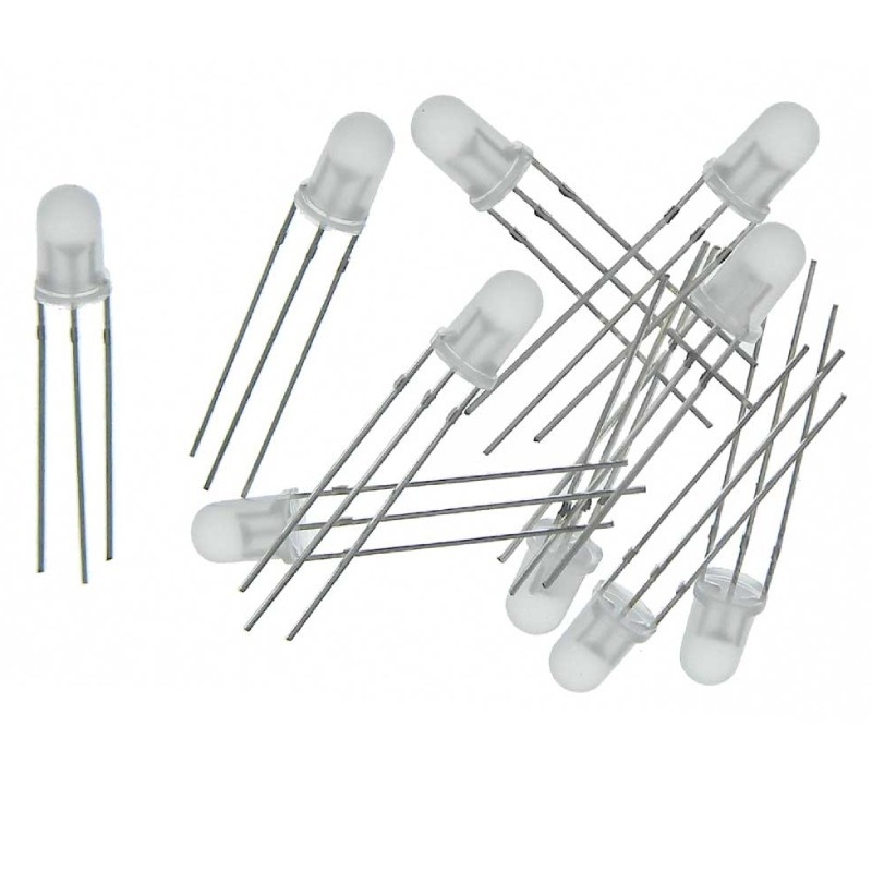 (10 Con) LED 2 màu 5mm đục âm chung