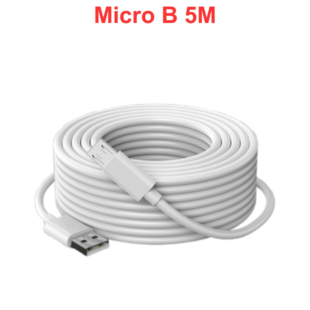 Cáp sạc USB loại dây dài đầu micro B hoặc type C