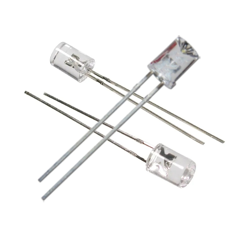 (10 Con) LED 5mm trong suốt đầu lõm (trắng/xanh lá/xanh dương)
