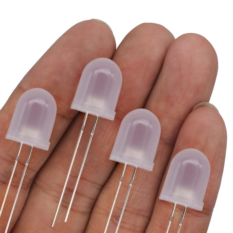 (5 Con) LED 10mm đục (đỏ/trắng/vàng/xanh lá/xanh dương)
