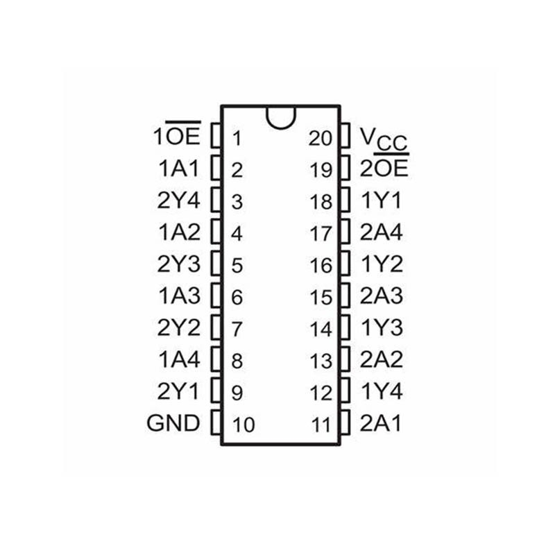 IC Buffer Inverting 3 trạng thái 74HC240 chân cắm / chân dán