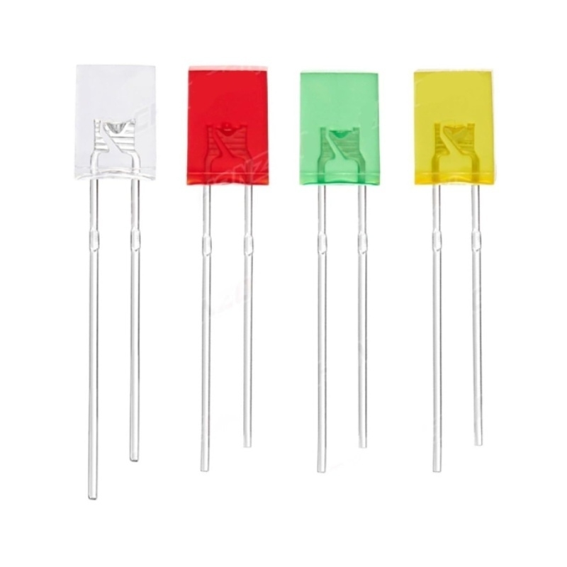 (10 Con) LED vuông 2x5x7mm màu (đỏ/trắng/vàng/xanh lá)