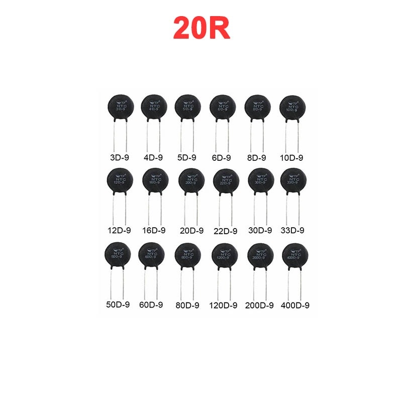 (5 con) Điện trở nhiệt NTC kích thước 10.5x5.5mm giá trị 5R-20R
