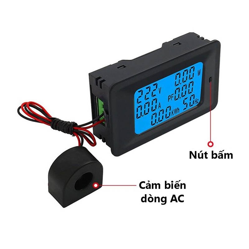 Công tơ điện tử 1 pha 100A - 220V 6 thông số, thiết bị đo công suất, điện áp, cường độ dòng điện