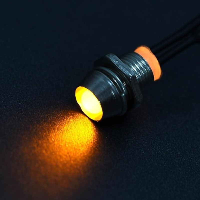 LED vỏ inox nối có chống nước,dây dài 20cm,đường kính ren 8mm