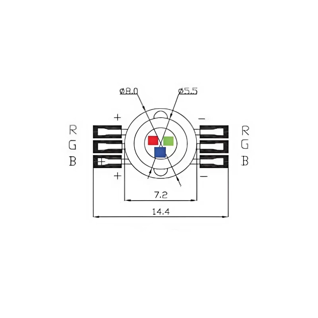 LED COB công suất RGB 3V 1W, 3W Luxeon siêu sáng