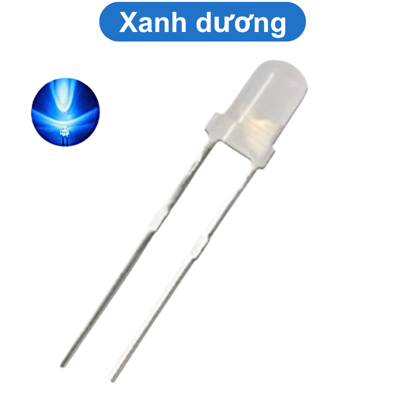 (20 Con) LED 3mm đục (đỏ/trắng/vàng/xanh lá/xanh dương)