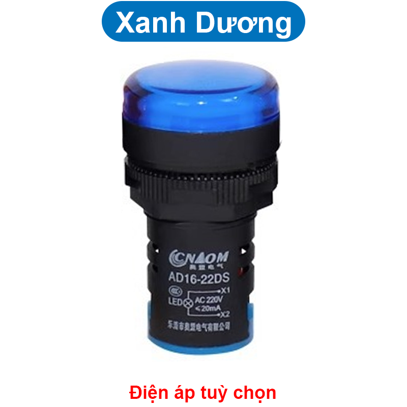 Đèn báo AD16-22DS lỗ khoét 22mm điện áp 12V, 24V, 220VAC, 380VAC