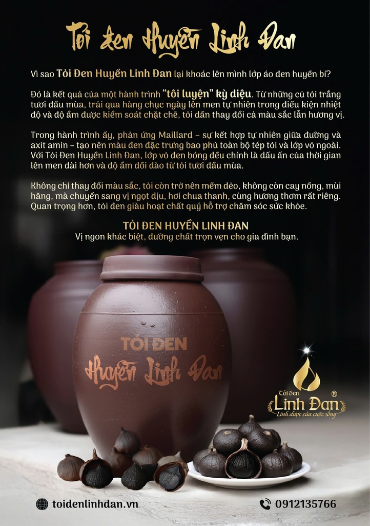 Tỏi đen cô đơn Huyền Linh Đan hũ 200gr