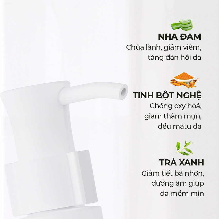Gel rửa mặt Nghệ - Nha đam - Trà xanh Aloe Vera Facial Wash