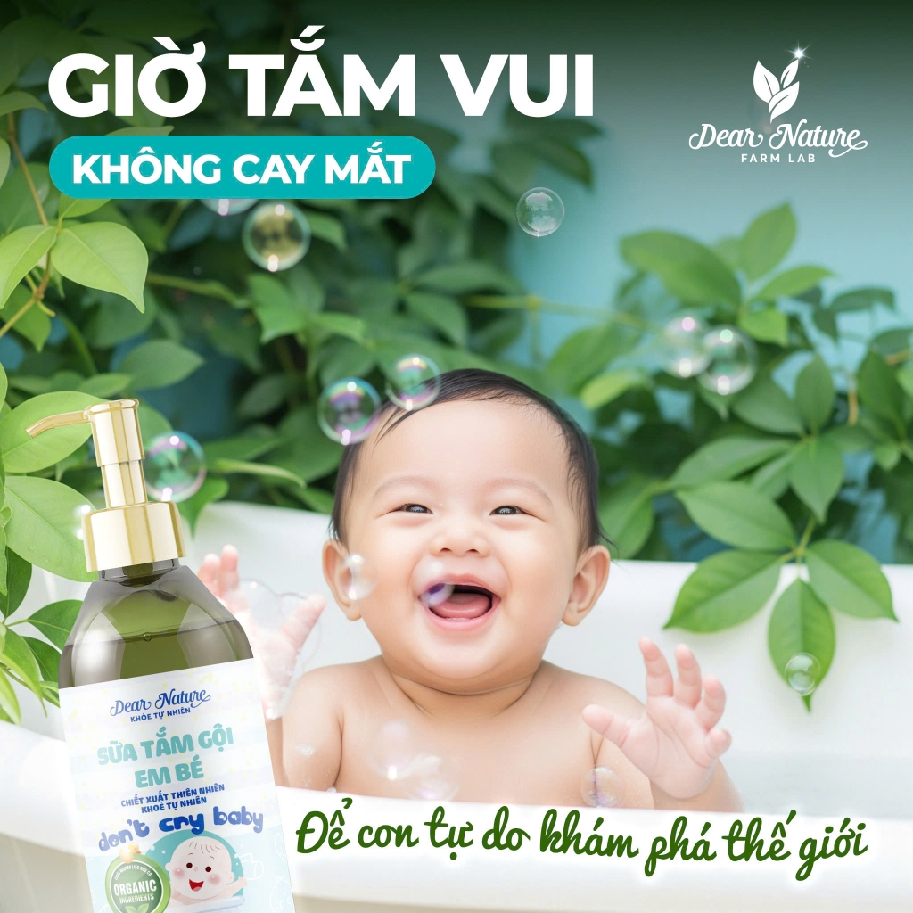 Gel tắm gội em bé Khoẻ Tự Nhiên Don't cry baby