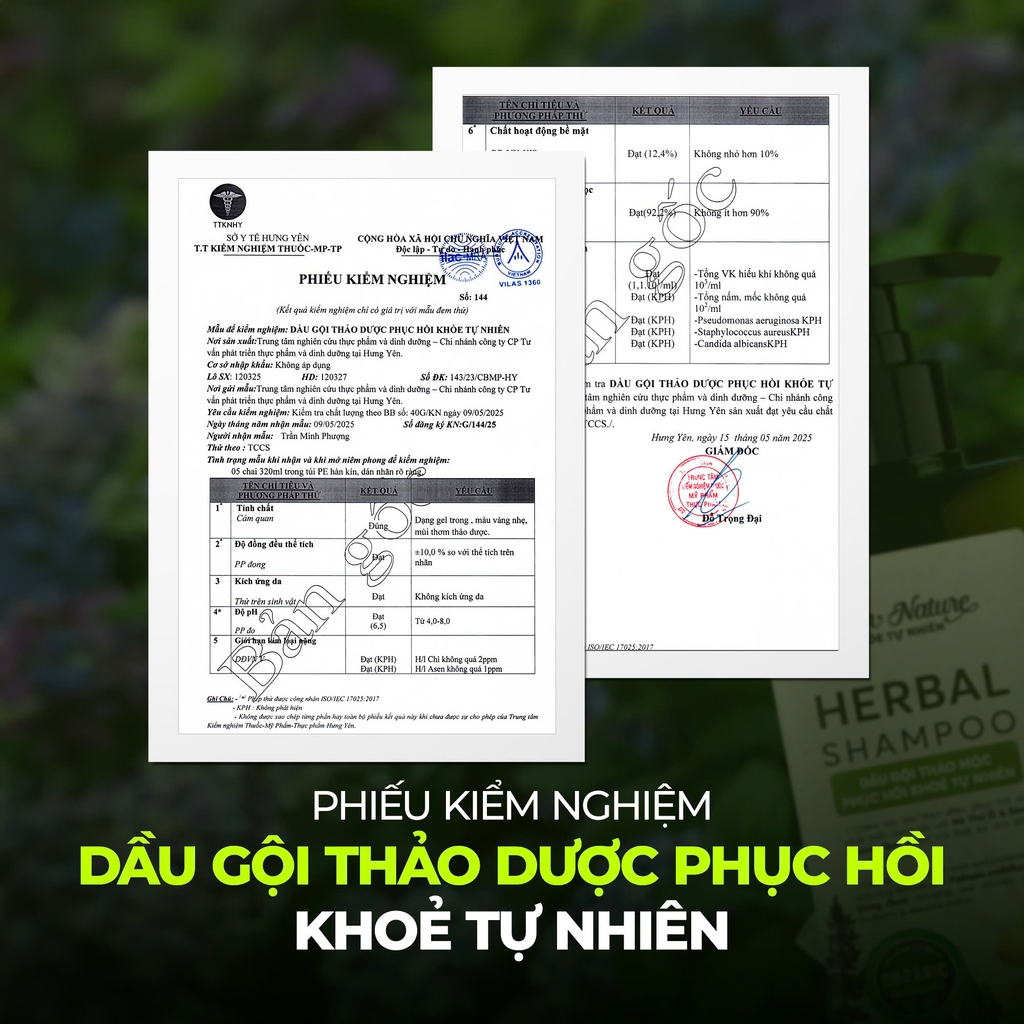 Dầu gội thảo mộc phục hồi Khoẻ Tự Nhiên Herbal Shapoo